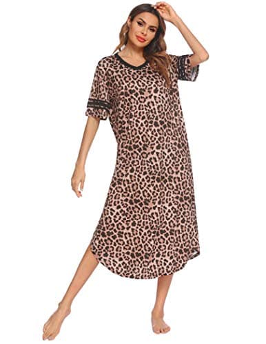 Refined Title: Ekouaer Women's V Neck Nightgown, Oversized Loose Sleepwear Dress
