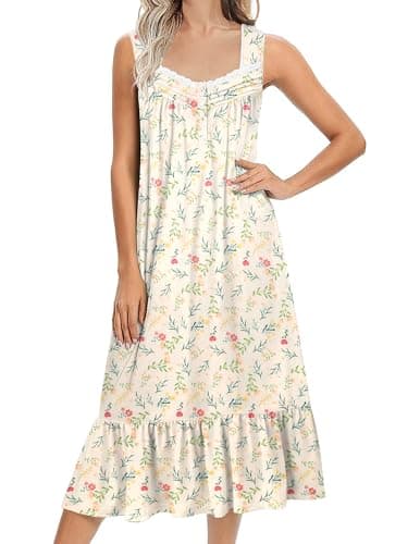 Soft Victoria-style Long-Sleeve Nightgown for Women S-XXXL
