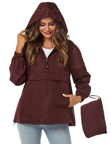 Avoogue Womens Waterproof Hooded Rain Jacket
