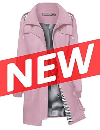 Bloggerlove Women's Lightweight Waterproof Raincoat with Hood S-XXL