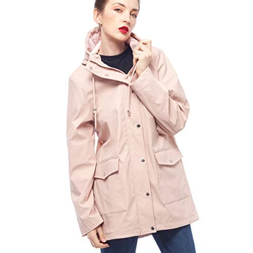 Rokka&Rolla Women's Waterproof Hooded Rain Jacket
