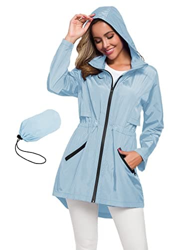 Avoogue Women's Long Waterproof Raincoat