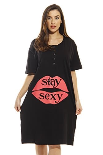 Just Love Oversized Short Sleeve Nightgown with Screen Print for Women