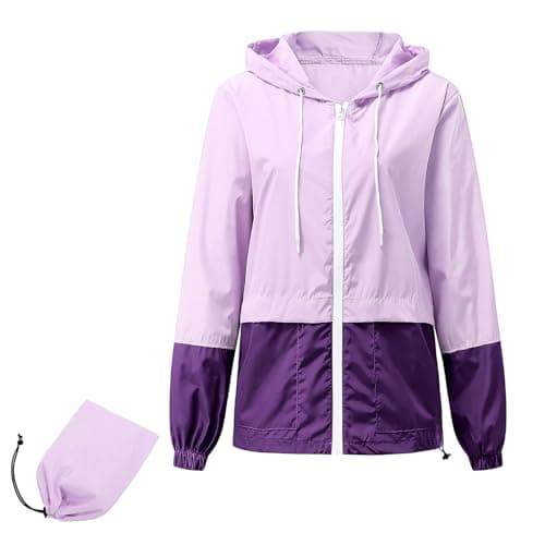 American Trends Women's Plus Size Packable Hooded Raincoat Jacket