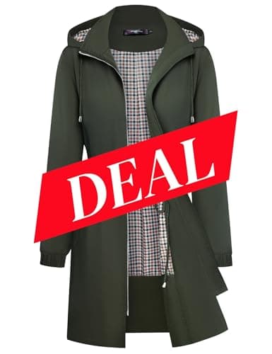 Women's Lightweight Raincoat | S-XXL Plaid Hooded Waterproof:Trench Coat by Bloggerlove