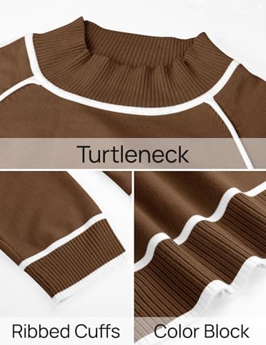ZESICA Women's Long Sleeve Turtleneck Sweater Set with Wide Leg Pants