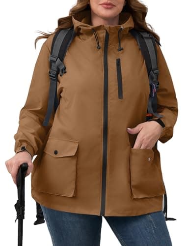 Plus Size Avoogue Womens Rain Jacket with Hood