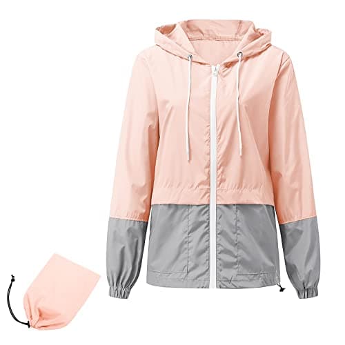 American Trends Women's Plus Size Packable Hooded Raincoat Jacket