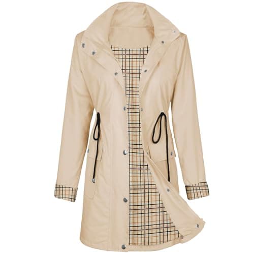 Women's Waterproof Raincoat | Lightweight Hooded Trench Coat | Outdoor Windbreaker
