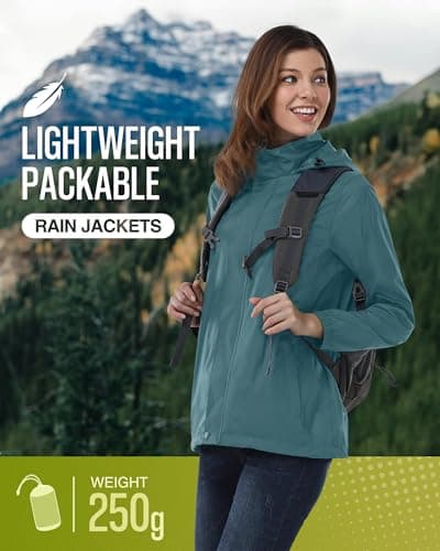 Women's Waterproof 33,000ft Rain Jacket with Hood for Golf & Hiking
