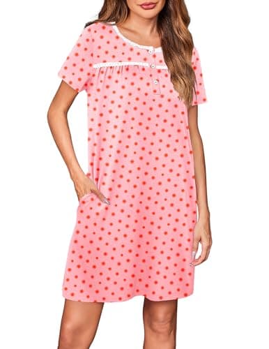 Soft Ekouaer Women's Short Sleeve Nightgown - S-2XL
