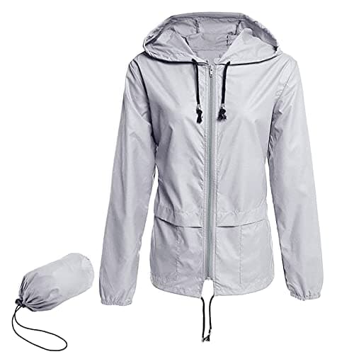 American Trends Women's Plus Size Packable Hooded Raincoat Jacket