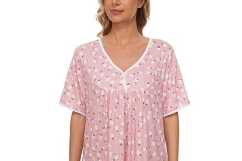 Soft Cotton Nightgowns for Women with Pockets
