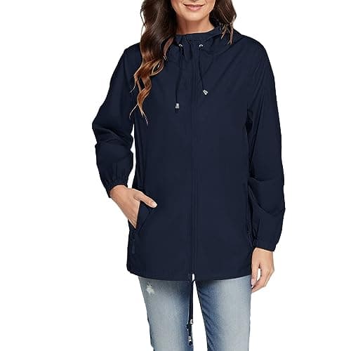 Women's Lightweight Waterproof Hooded Rain Jacket