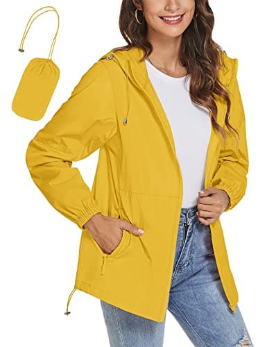 TCOT Women's Lightweight Waterproof Windbreaker Rain Jacket