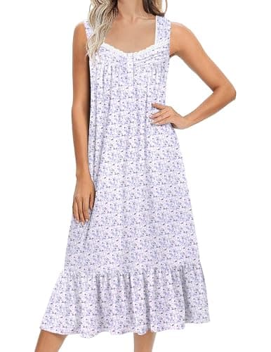 Soft Victoria-style Long-Sleeve Nightgown for Women S-XXXL