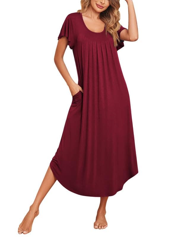 Ekouaer Soft Flare Sleeve Sleepshirt M-3XL
