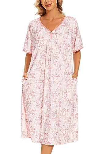 Soft Cotton Nightgowns for Women with Pockets