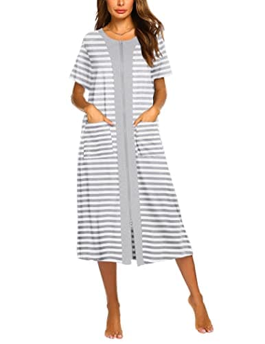 Ekouaer Women's Zipper Front Housedress