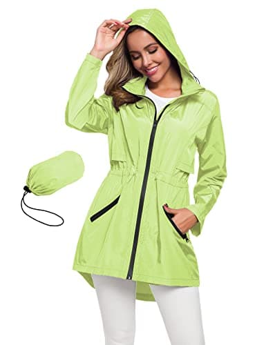 Avoogue Women's Long Waterproof Raincoat