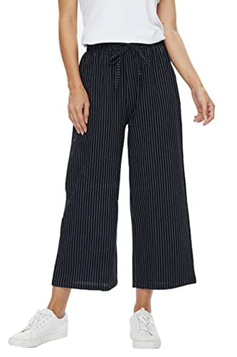BCOFUI High-Waisted Linen Wide Leg Beach Pants