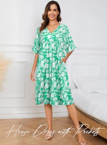 House Dress with Pockets S-3XL Plus Size Lounge Dress