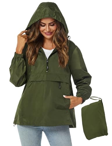 Avoogue Womens Waterproof Hooded Rain Jacket