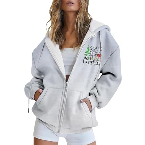 Refined Title: Women's Christmas Letter Print Hooded Coat