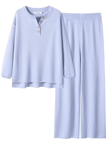 ANRABESS Women Oversized Waffle Knit Sweater Lounge Set 2025 Fall Trends