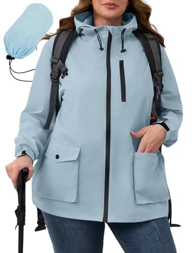 Plus Size Avoogue Womens Rain Jacket with Hood