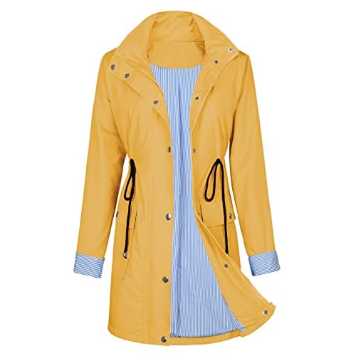 Women's Waterproof Raincoat | Lightweight Hooded Trench Coat | Outdoor Windbreaker