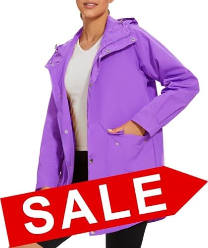 PESION Women's Waterproof Lightweight Raincoat with Pockets