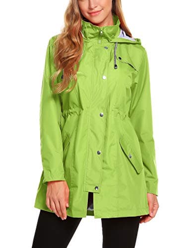 ZHENWEI Women's Lightweight Hooded Waterproof Outdoor Rain Jacket S-XXL