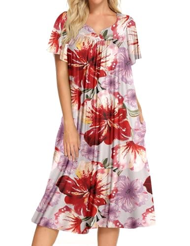 Stylish House Dresses for Women with Pockets - Sizes S-XXL