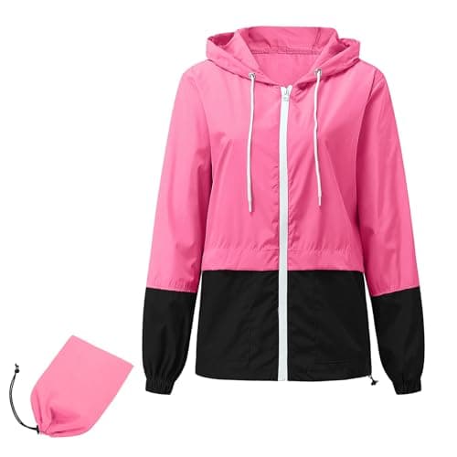 Century Star Plus Size Women's Waterproof Rain Jacket with Hood