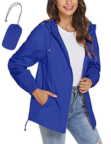 TCOT Women's Lightweight Waterproof Windbreaker Rain Jacket