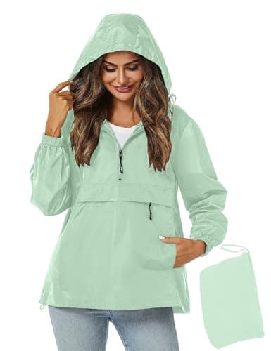 Avoogue Womens Waterproof Hooded Rain Jacket