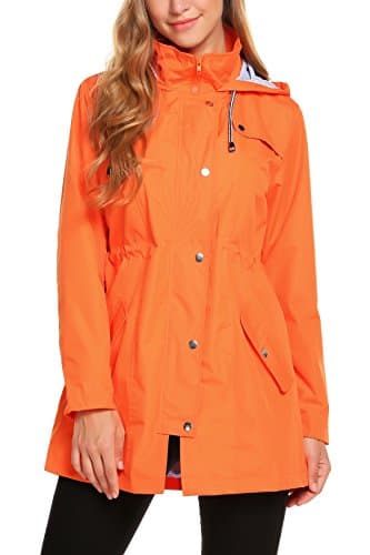 ZHENWEI Women's Lightweight Hooded Waterproof Outdoor Rain Jacket S-XXL