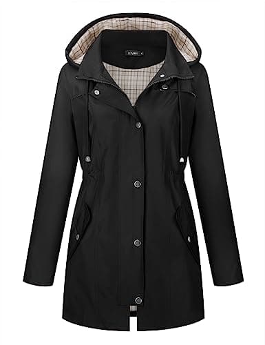 Women's Waterproof Outdoor Hiking Raincoat Lined Lightweight Hoodie