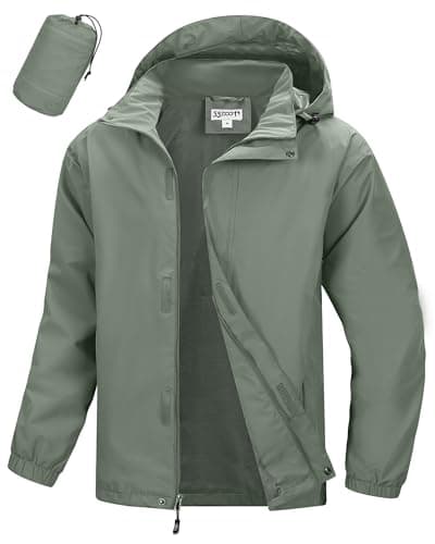 33,000ft Men's Lightweight Waterproof Raincoat with Hood for Outdoor Hiking and Travel