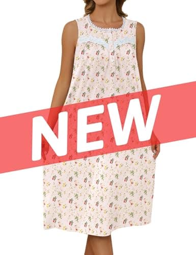 Bloggerlove Women's Sleeveless Nightgown with Pockets and Button Down Design
