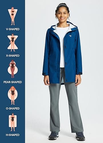 Baleaf Women's Lightweight Waterproof Raincoat with Hood for Travel Outdoor