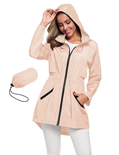 Avoogue Women's Long Waterproof Raincoat
