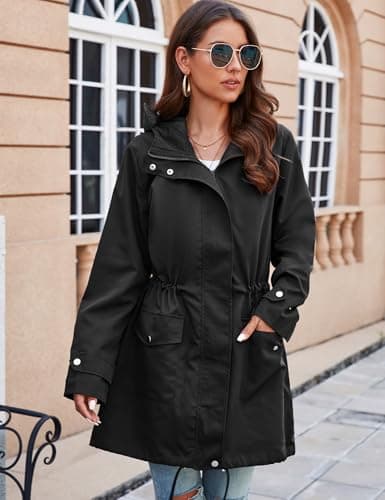 Women's Lightweight Waterproof Rain Jacket with Hood