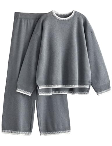 Women's Knit Sweater and Wide Leg Pants Set