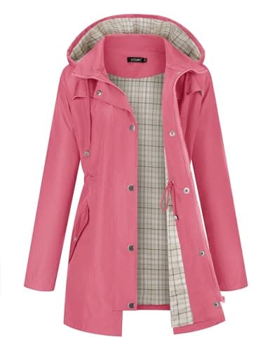 Women's Waterproof Outdoor Hiking Raincoat Lined Lightweight Hoodie