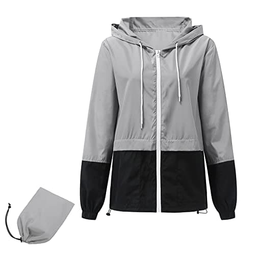 American Trends Women's Plus Size Packable Hooded Raincoat Jacket