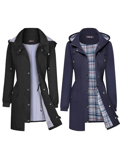 Bloggerlove Striped Rain Jacket with Plaid Lining (Bundle)