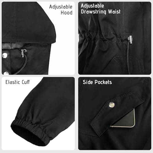 Bloggerlove Plus Size Women's Lightweight Waterproof Raincoat with Hood