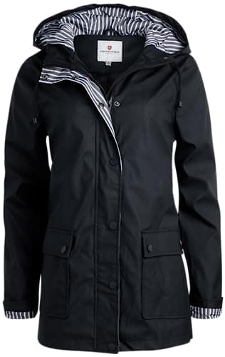 URBAN REPUBLIC Women's Water Resistant Rain Jacket with Pockets - S-3XL